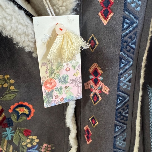 Johnny Was Maravilla Faux Suede Motto Jacket Charcoal - Picture 2 of 12